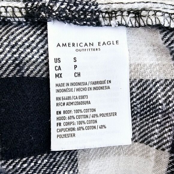 AE Cozy Cabin Oversized Hoodie Button Down Flannel Lightweight Jacket Top - Picture 13 of 13